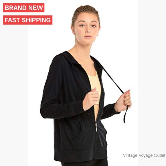 Thin Cotton Zip Up Hoodie Jacket with Pockets - Picture 3 of 4